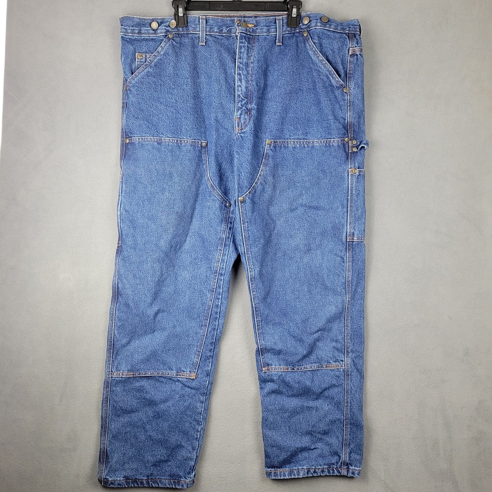 Vintage Big Bill Carpenter Jeans‎ Mens 42 Blue Denim Double Knee Straight Leg